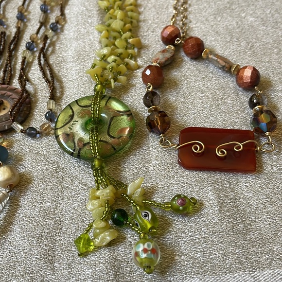 Lot of 5 fashion multicolor handcrafted stone glass crystal green purple lime - Picture 6 of 14